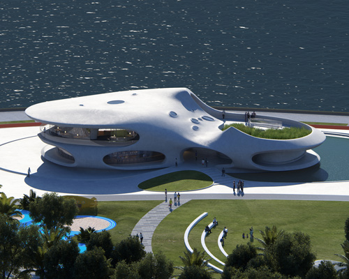 MAD architects unveils plans for 'wormhole library' on the coast of hainan
