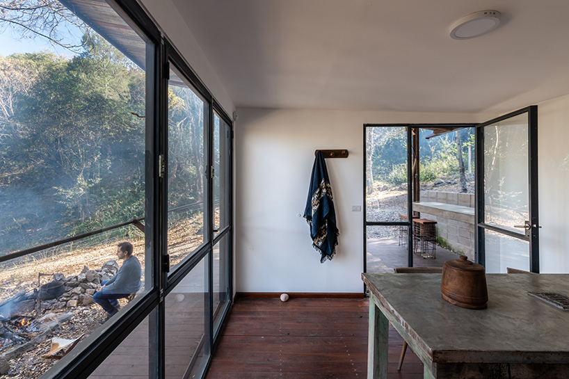 STC arquitectos uses recycled oil pipes and metal sheets to create refuge in rural argentina