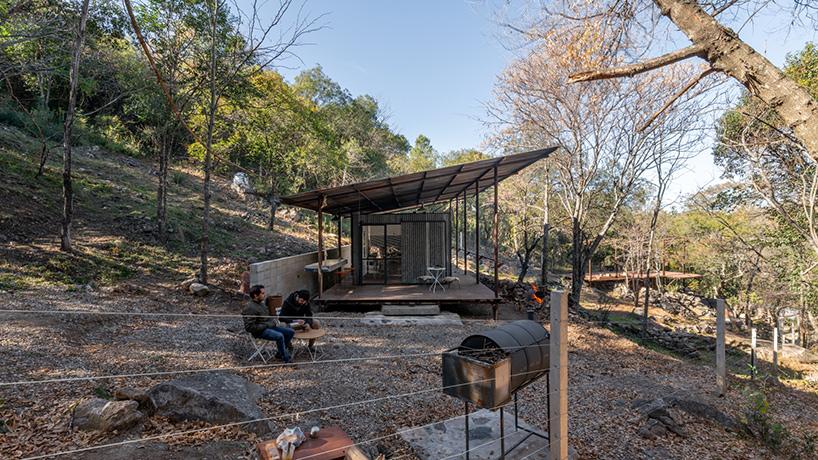 STC arquitectos uses recycled oil pipes and metal sheets to create refuge in rural argentina