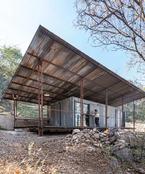 STC arquitectos uses recycled oil pipes and metal sheets to create refuge in rural argentina