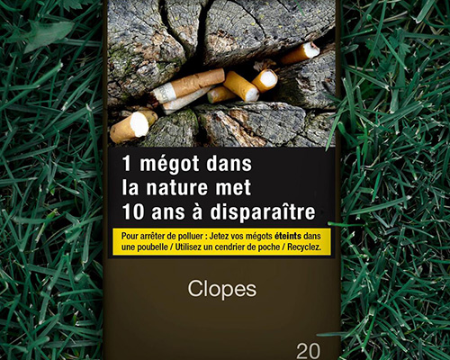 this campaign changes images on cigarette packs to raise awareness on butts pollution