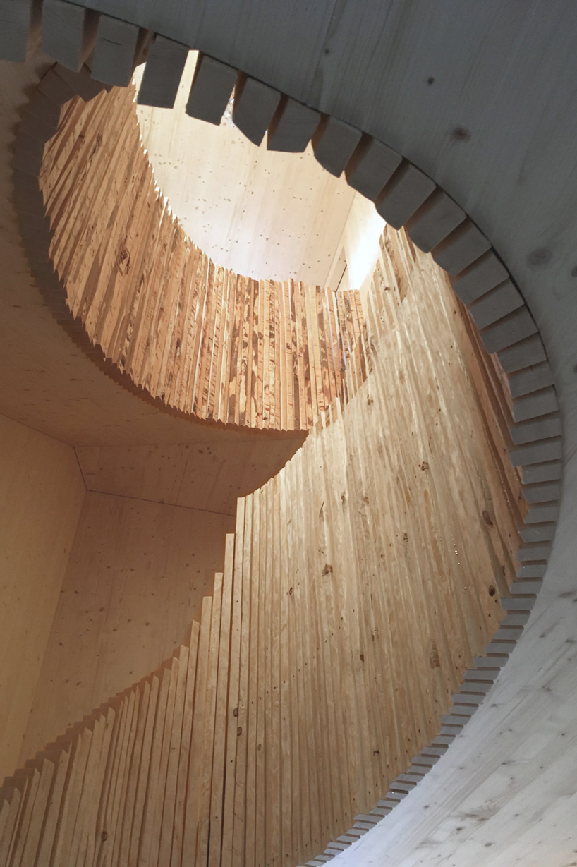 view of the circular staircase