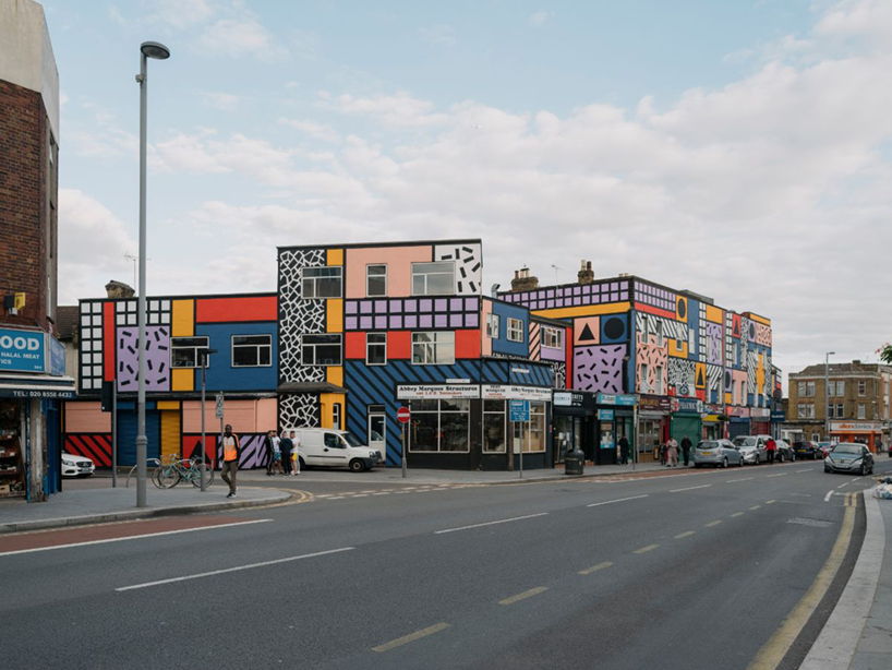 camille walala brightens the streets of east london with completed mural 'walala parade'