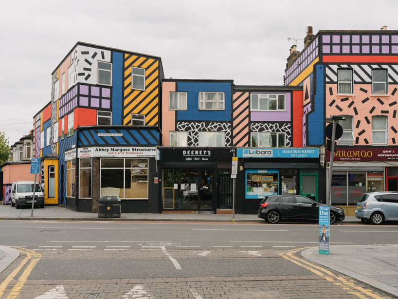 camille walala brightens the streets of east london with completed mural 'walala parade'