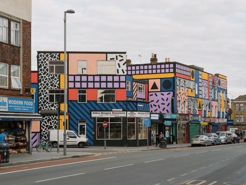 camille walala brightens the streets of east london with completed mural 'walala parade'