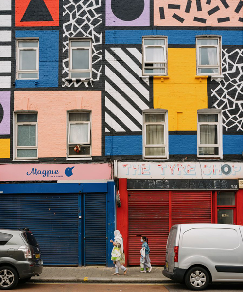 camille walala brightens the streets of east london with completed mural 'walala parade'