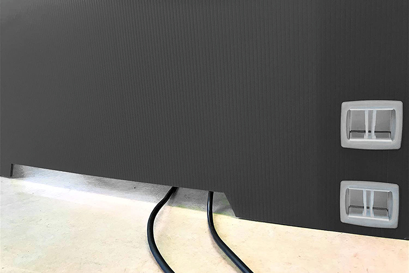 colorful koshitsu-dana partitions assemble private workspaces within rooms