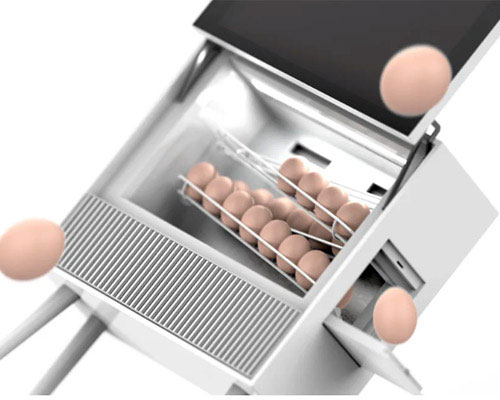 'eggbox' is a customizable egg refrigerator that fits right into your kitchen