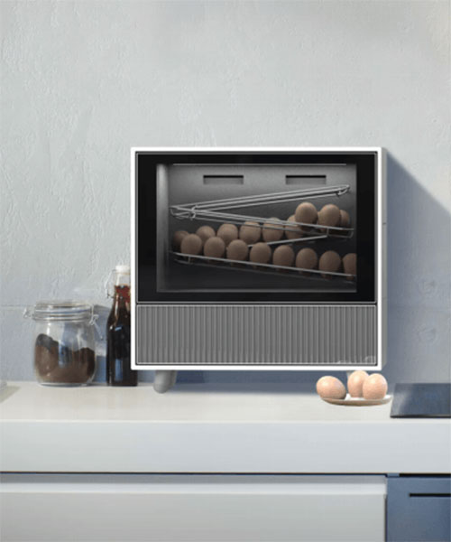 'eggbox' is a customizable egg refrigerator that fits right into your kitchen