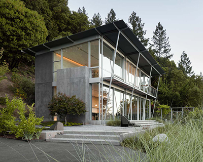 feldman architecture's 'sunrise' house overlooks sonoma county, california