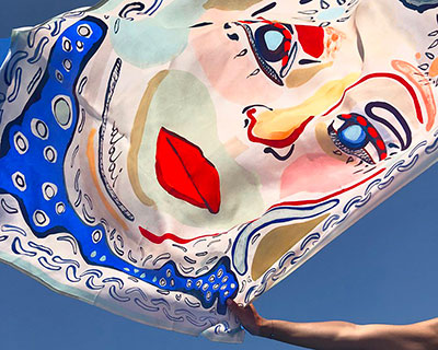 hand-painted silk scarves by idda studio recall sicilian summer