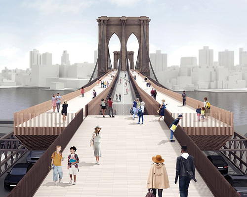 hyuntek yoon rethinks the brooklyn bridge with elevated pedestrian and bike paths