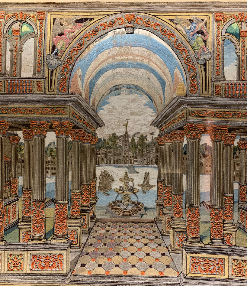imaginary baroque architecture spaces in silk and coral