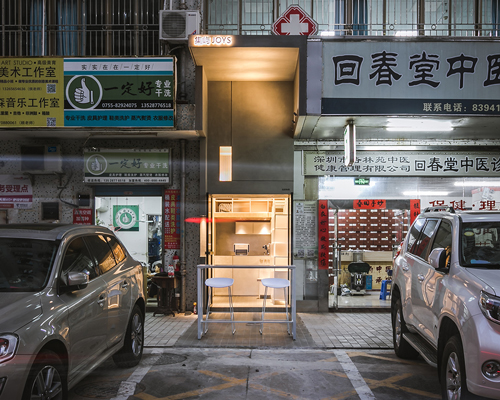 onexn architects inserts a 9sqm café into a busy street in shenzhen, china