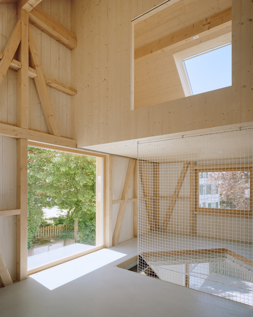 timber interior with wide openings