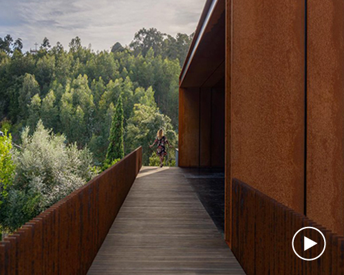 MMV arquitectos elevates a corten steel clad volume for events space in porto