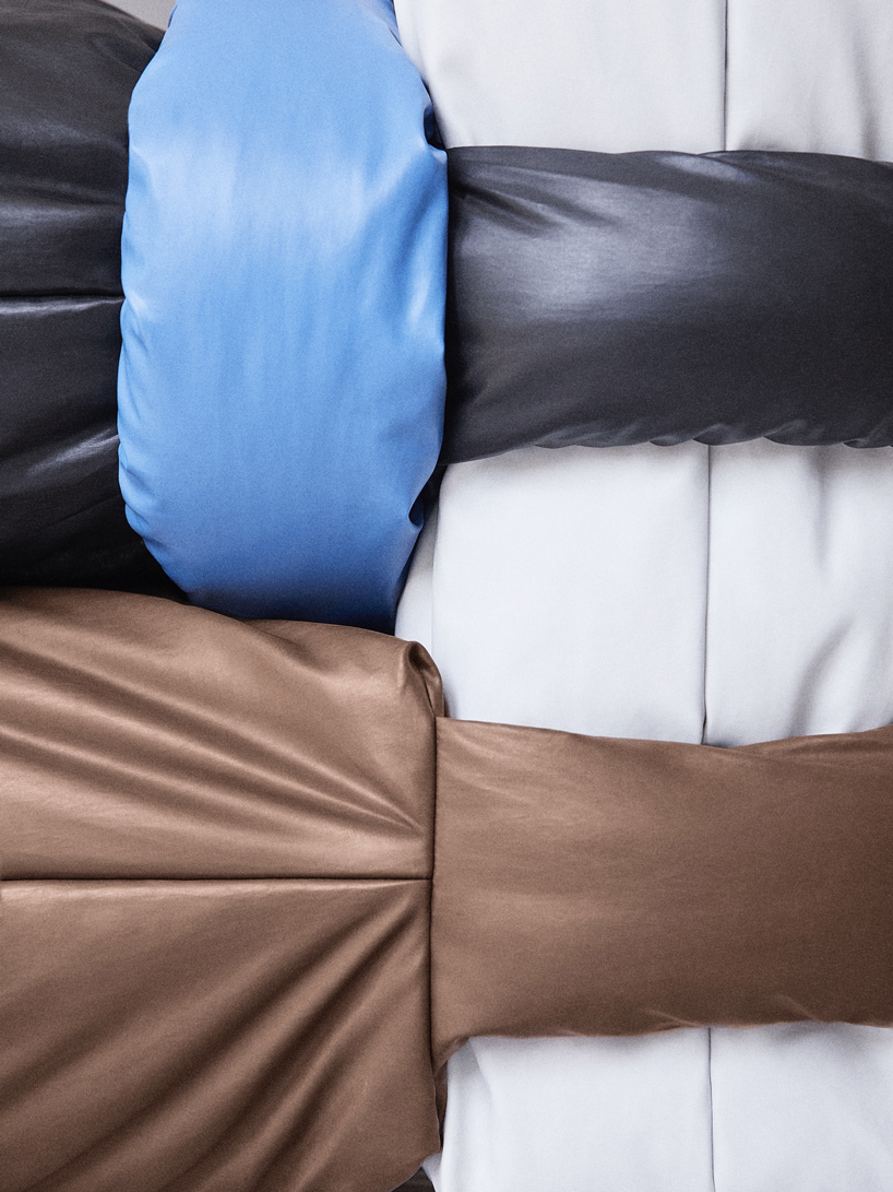 detail shot of muller van severen's modular 'pillow sofa' for KASSL editions