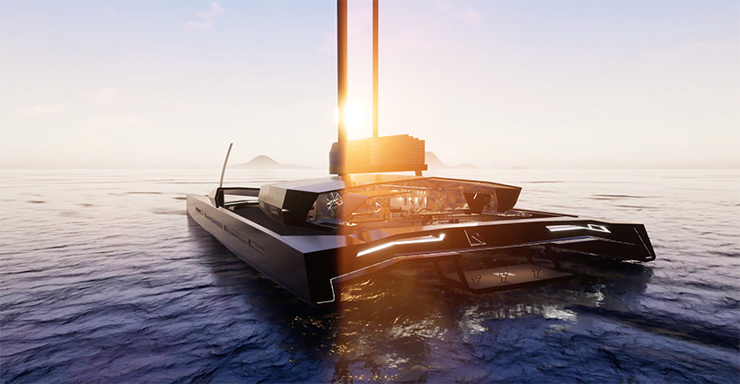 hydrogen and solar powers the autonomous nemesis one hydrofoil catamaran