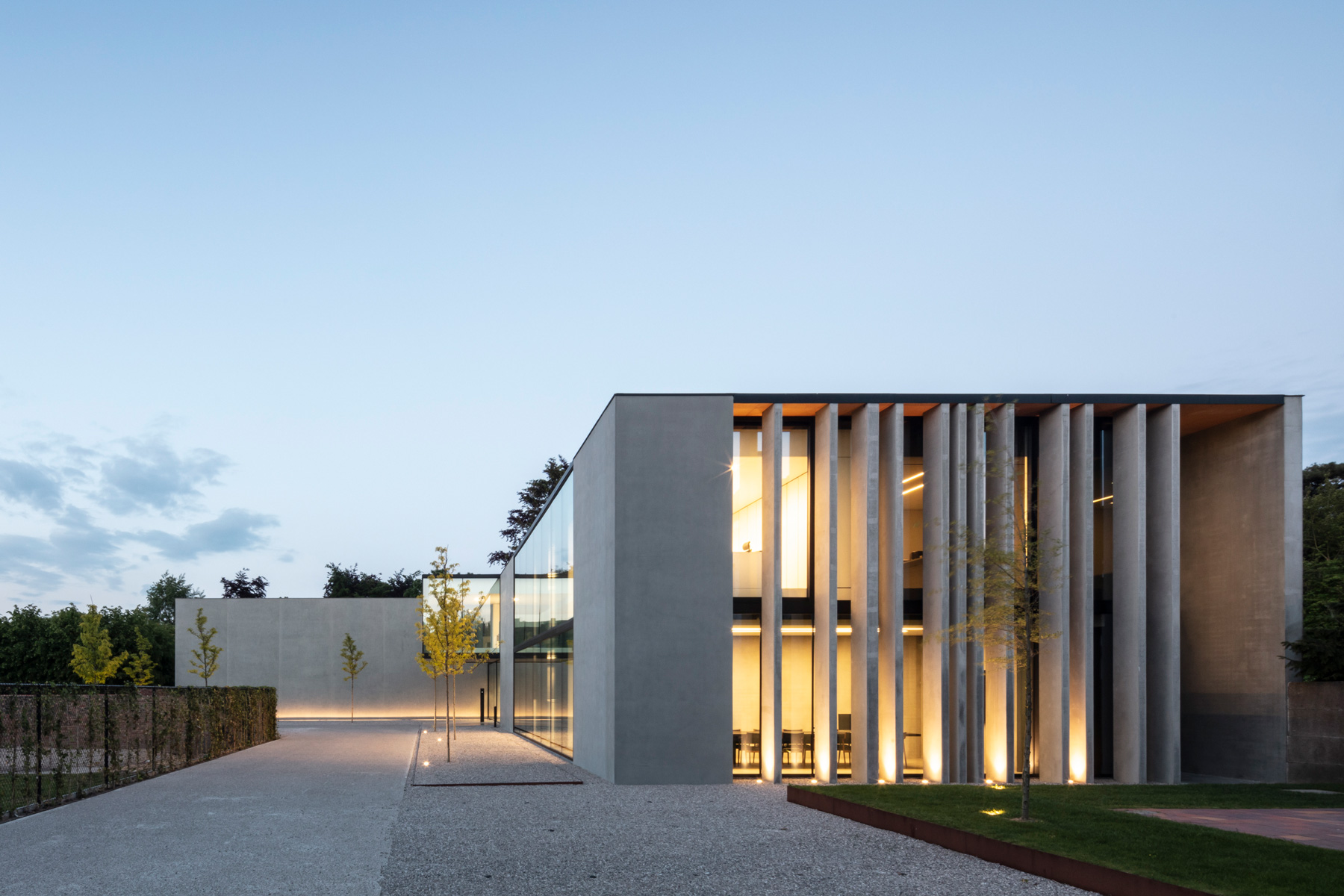 stark geometries define govaert & vanhoutte architects' concrete notary office in belgium