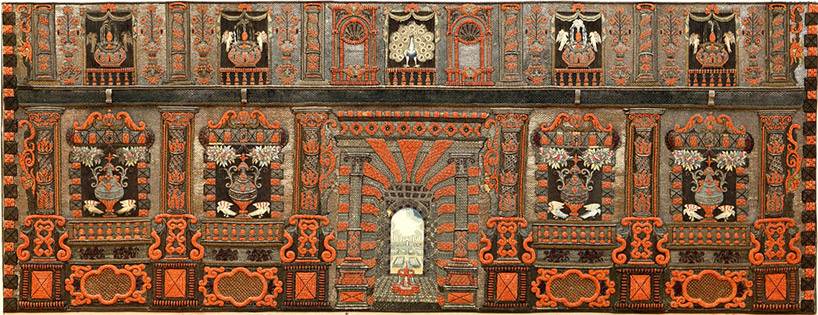 imaginary baroque architecture spaces in silk and coral