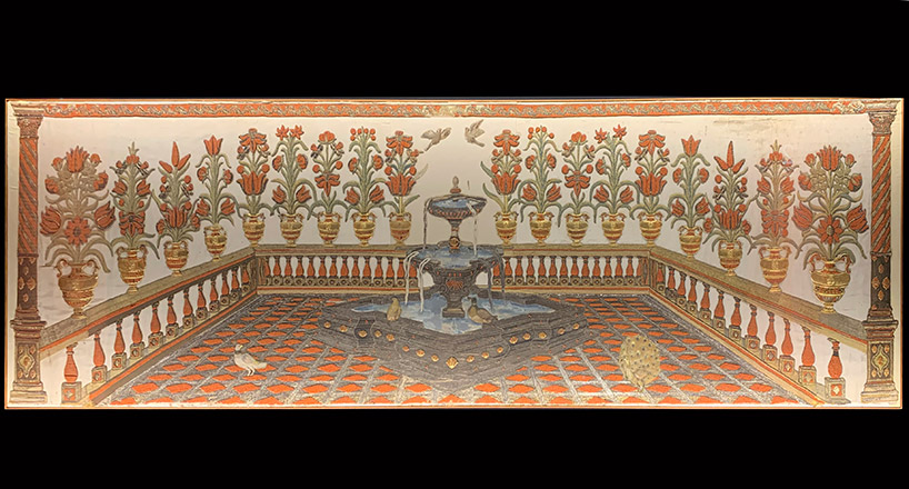 imaginary baroque architecture spaces in silk and coral