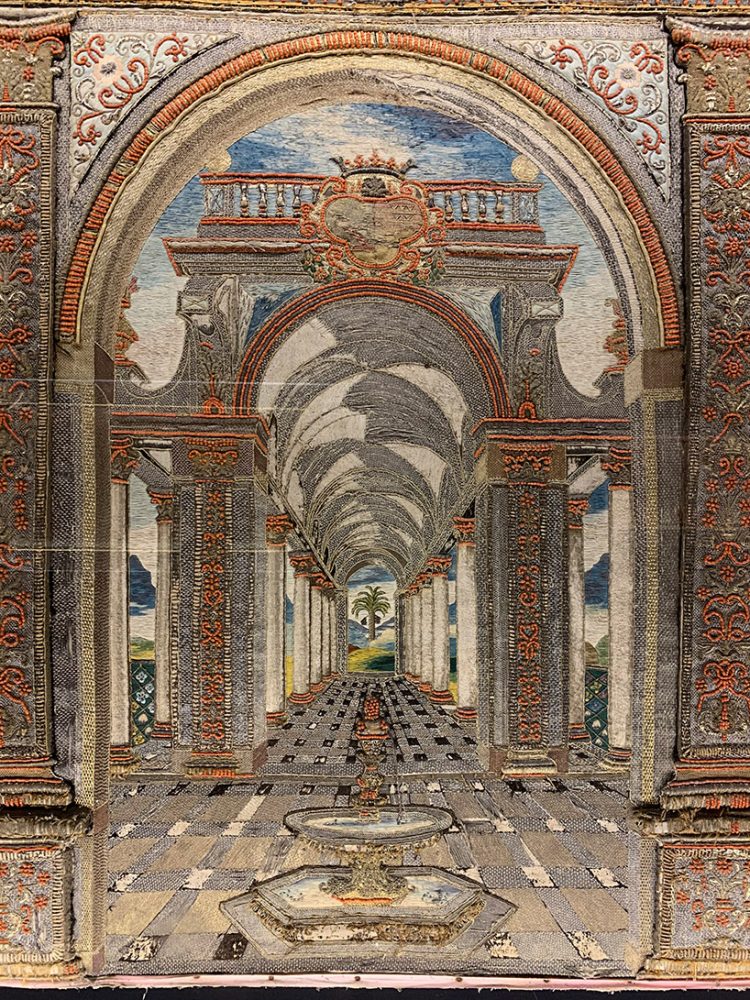imaginary baroque architecture spaces in silk and coral