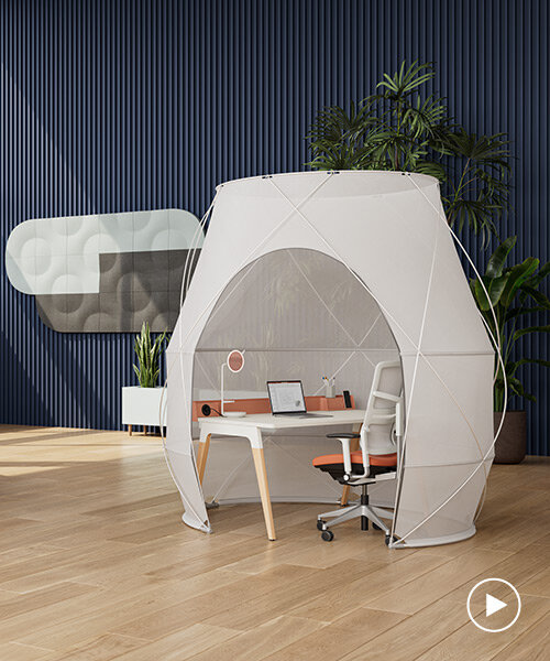 steelcase sets up cozy comfort in the office with two work tents