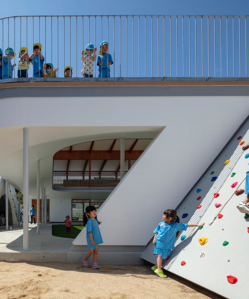 in fukushima, aisaka architects builds 'tesoro nursery' as a structure meant for play