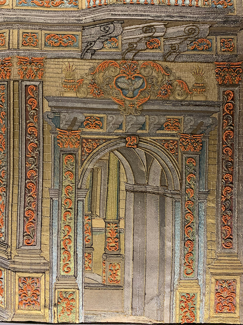 imaginary baroque architecture spaces in silk and coral
