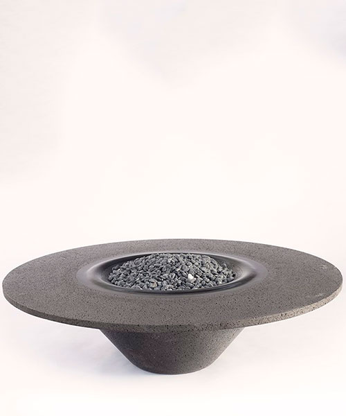 peca studio introduces 'umo roca' sculptural fire pit made out of volcanic rock