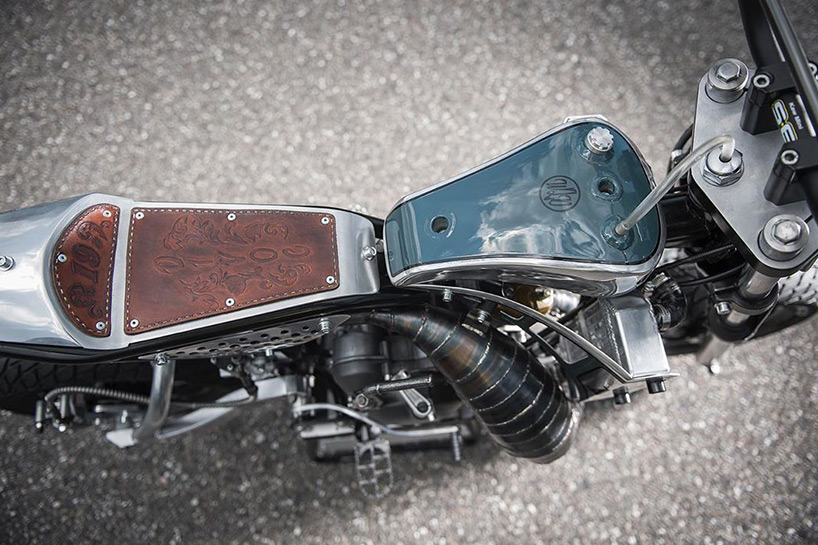 perforated aluminum armors wilco lindner's derbi mini-moto custom