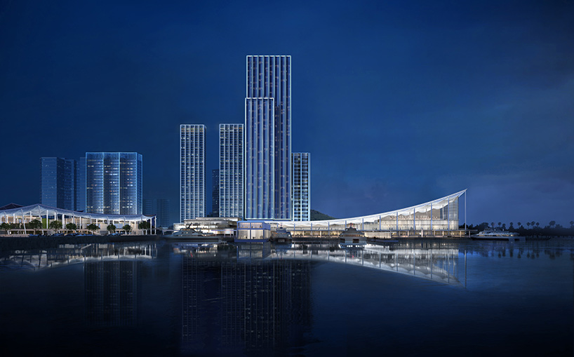SOM plans zhuhai's 'jiuzhou bay' neighborhood with modular canopies + supertall skyscraper