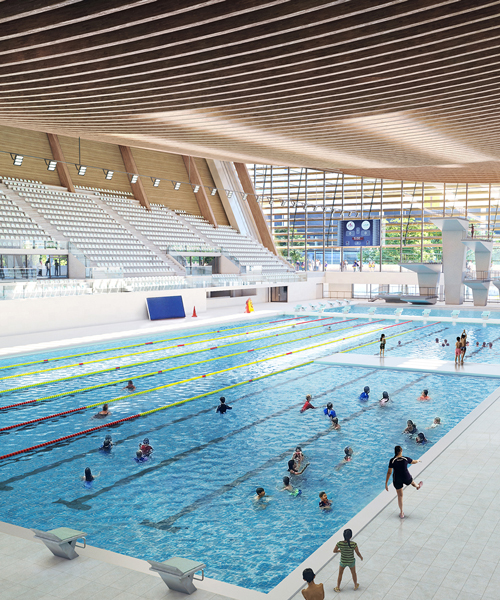 undulating timber aquatics center wins competition for 2024 olympic games in paris