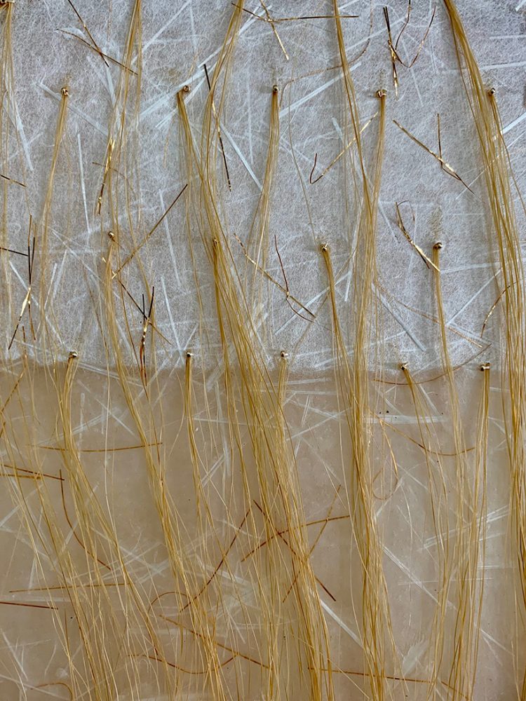 ava roth collaborates with bees in embroidery artworks contained by ...
