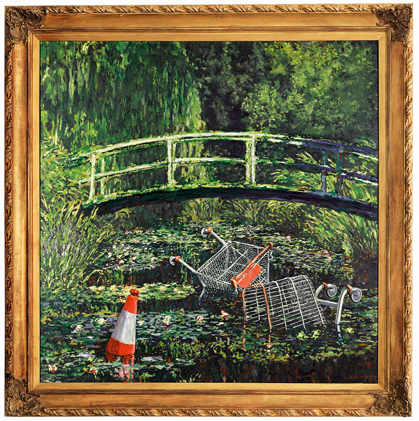banksy's rebellious adaptation of claude monet masterpiece up for auction at sotheby's