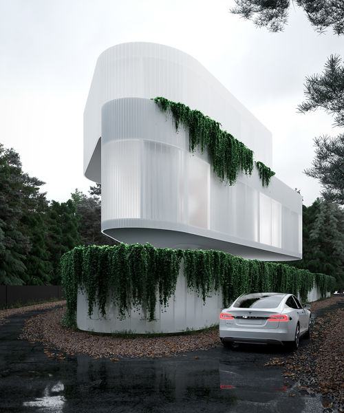 buro511 imagines its villa X as a stack of rounded, glowing volumes