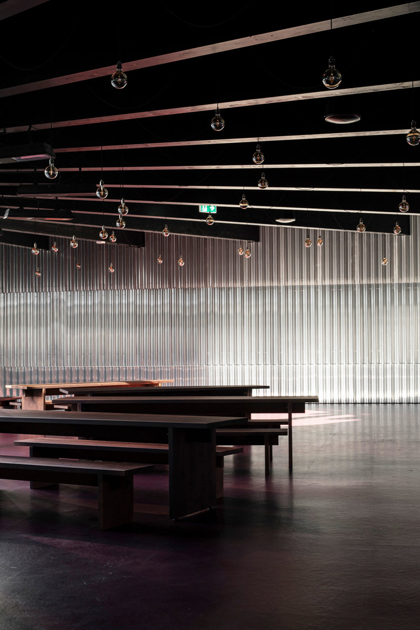 carmody groarke designs circular aluminum pavilion for temporary theater in hamburg