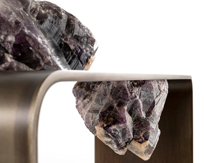 CTRLZAK composes 'agment' functional sculptures using minerals and iron for JCP UNIVERSE