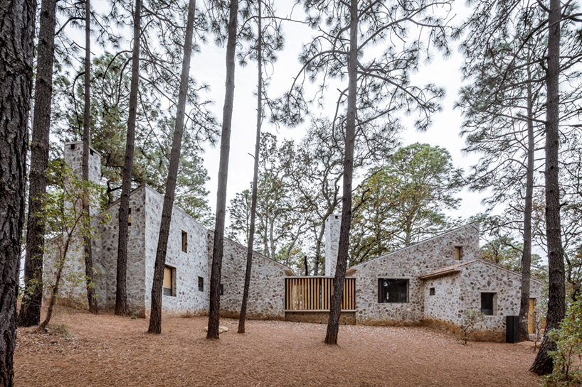 COA arquitectura's cozy stone DSA dwellings are huddled among the woods of jalisco