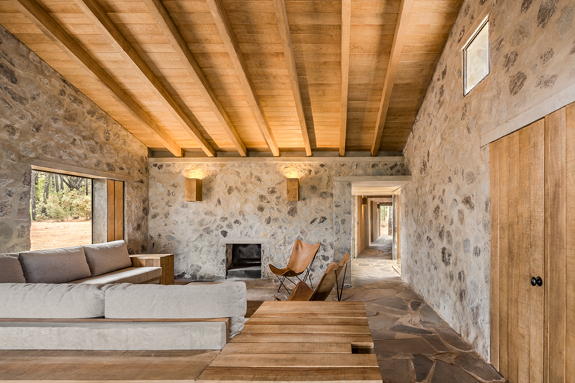 COA arquitectura's cozy stone DSA dwellings are huddled among the woods of jalisco