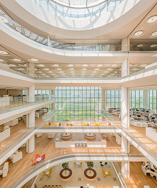 foster + partners organizes hankook's headquarters around expansive atrium