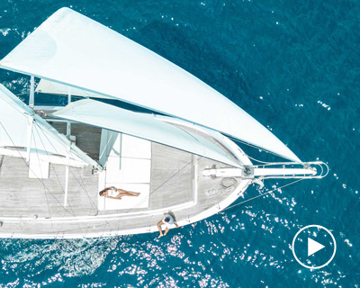 fran silvestre arquitectos redesigns turkish schooner to create all-white sailing vessel