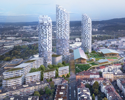 herzog & de meuron to top basel shopping center with school and sports facilities
