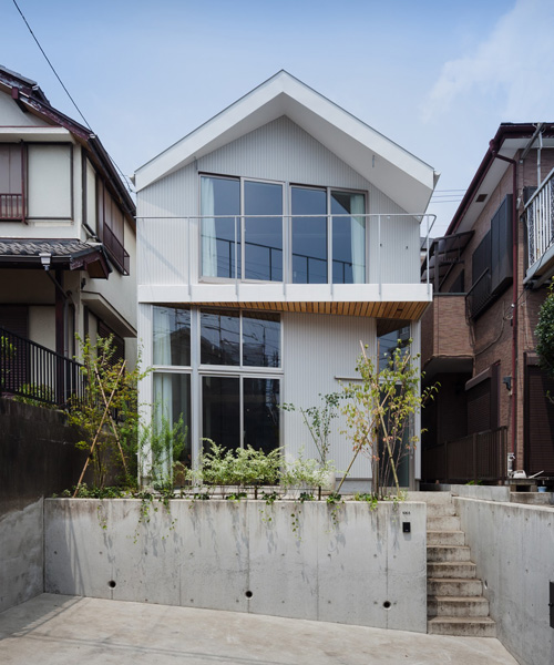 diagonal façade shifts the line of sight in this japanese house by IN studio