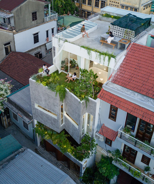 limdim house studio inserts plant-filled ventilation gap in this narrow house in vietnam