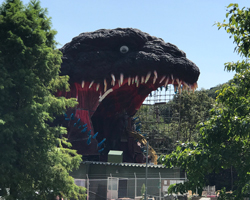 a colossal, full-scale statue of godzilla takes shape on japan's awaji island