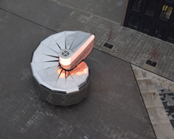 jiri prihoda projects desertous 'mars vista' from mirrored, spiraling shell in prague