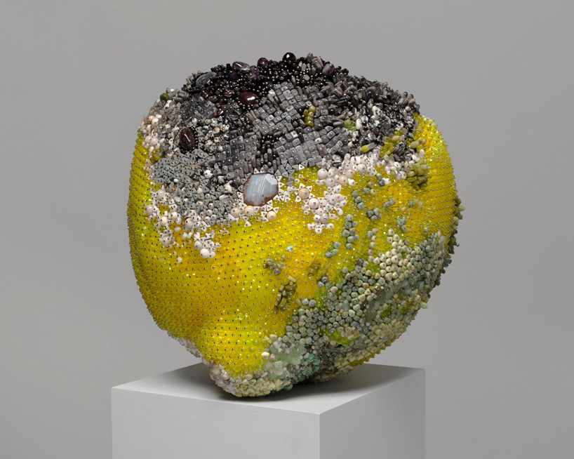 the bejeweled rotting fruit sculptures of kathleen ryan exhibited online at karma gallery