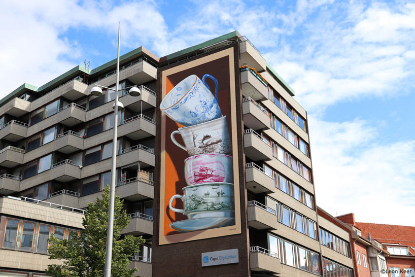view of leon keer's ‘shattering’ 3D mural in sweden