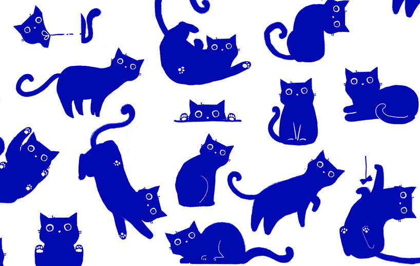 this adorable blue cat moves across the milk packaging by russian agency depot